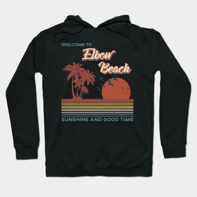Elbow Beach Retro Sunset - Elbow Beach Hoodie by Mondolikaview